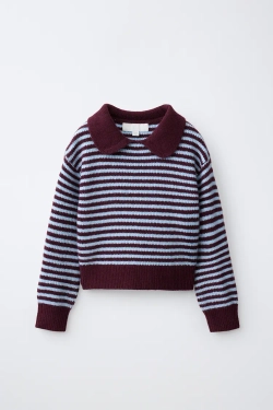 ZARA ТРИКОТАЖНЫЙ СВИТЕР В ПОЛОСКУ, ПОЛОСКИ