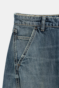 ZARA ДЖИНСЫ TRF CHINO BARREL СО СРЕДНЕЙ ПОСАДКОЙ, СИНИЙ