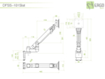 ErgoFount DFSS-101Slat Шарнирное крепление для монитора диагональю до 27'' с газово-пружинным амортизатором на перегородку. Цвет - серебристый