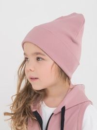 Шапка трикотажная двуслойная "Дымчатая роза"