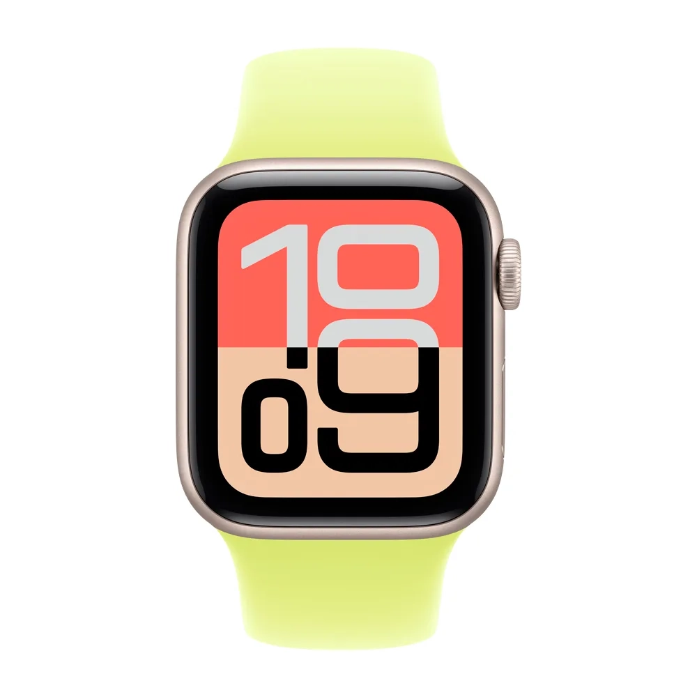 Умные часы Apple Watch SE 3 (2025) GPS, 40mm, Starlight Aluminium Case with Neon Yellow Sport Band, S/M