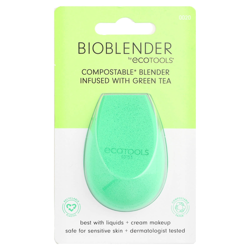 EcoTools, Bioblend, биоразлагаемый блендер с зеленым чаем, 1 спонж