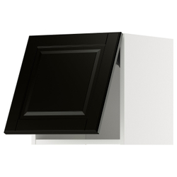IKEA METOD  (ИКЕА МЕТОД)  -  Шкаф навесной горизонтальный - белый/Bodbyn чёрный 40x40 см