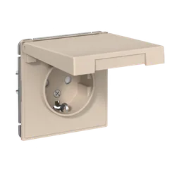 Розетка с крышкой Systeme Electric ArtGallery Песочный GAL001246