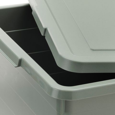 Коробка для хранения с крышкой IKEA SOCKERBIT (СОККЕРБИТ), Серо-зеленый, 38х76х30 см