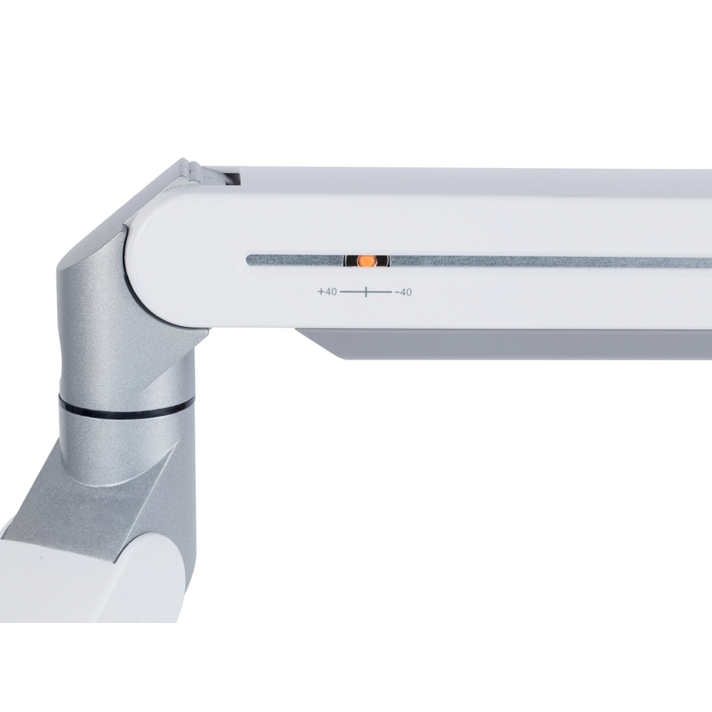 ErgoFount DFS-102C Настольное крепление для монитора диагональю до 27'' с двухколенным вылетом, газово-пружинным амортизатором и зажимом к столу типа "С". Цвет - серебристый