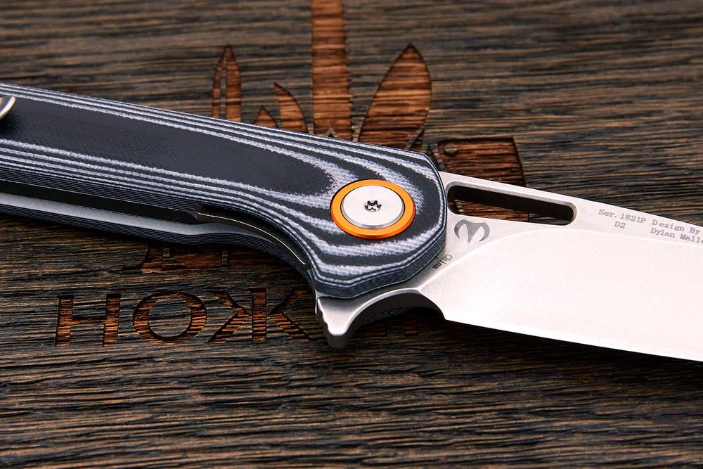 Нож складной Artisan 1821P-BGC Archaeo, клинок 98мм, сталь D2, рукоять G10 зебра