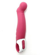 Вибратор Satisfyer Petting Hippo с загнутым кончиком - 22,9 см. (Цвет: светло-бордовый)