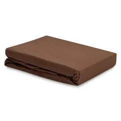 Простыня из перкаля шоколадного цвета из коллекции stripes, 240х270см