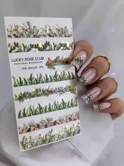 Lucky Rose Слайдеры наклейки для длинных ногтей 373