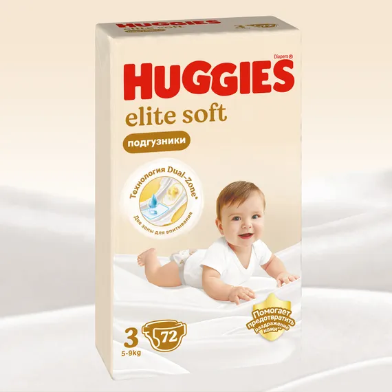 Подгузники Huggies Elite Soft 3 (5-9 кг) 72 шт.