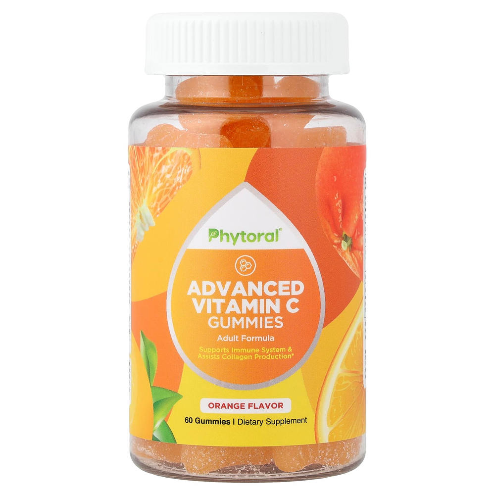 Phytoral, улучшенные жевательные таблетки с витамином C, со вкусом апельсина, 60 жевательных таблеток