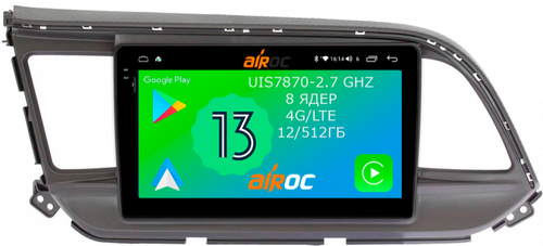 Магнитола для Hyundai Elantra 2019-2020 - AIROC 2K AU-2026 на Android 13, Быстрейшая, SIM-слот