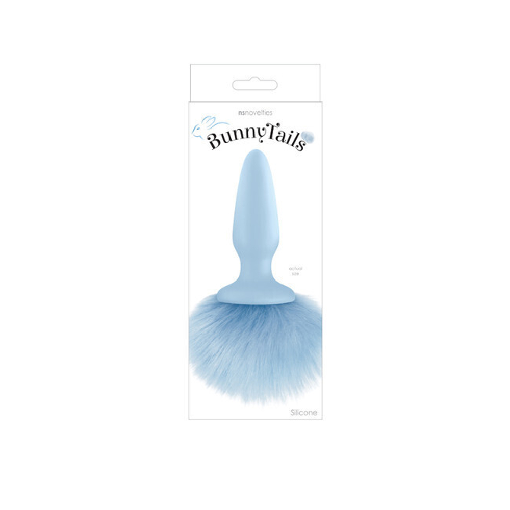 Анальная пробка с голубым заячьим хвостиком Bunny Tails - Blue (Цвет: голубой)