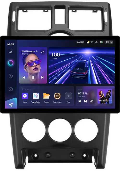 Магнитола для Lada Priora 2007-2013 (рамка черная тип 1) - Teyes CC3-2K монитор 13" 2K QLED, Android 10, Быстрая, 4G SIM-слот, CarPlay