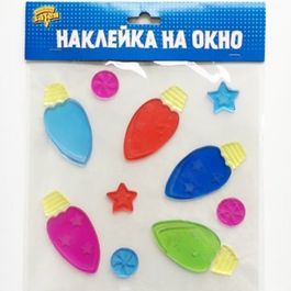 Наклейка гелевая на окно Елочные игрушки