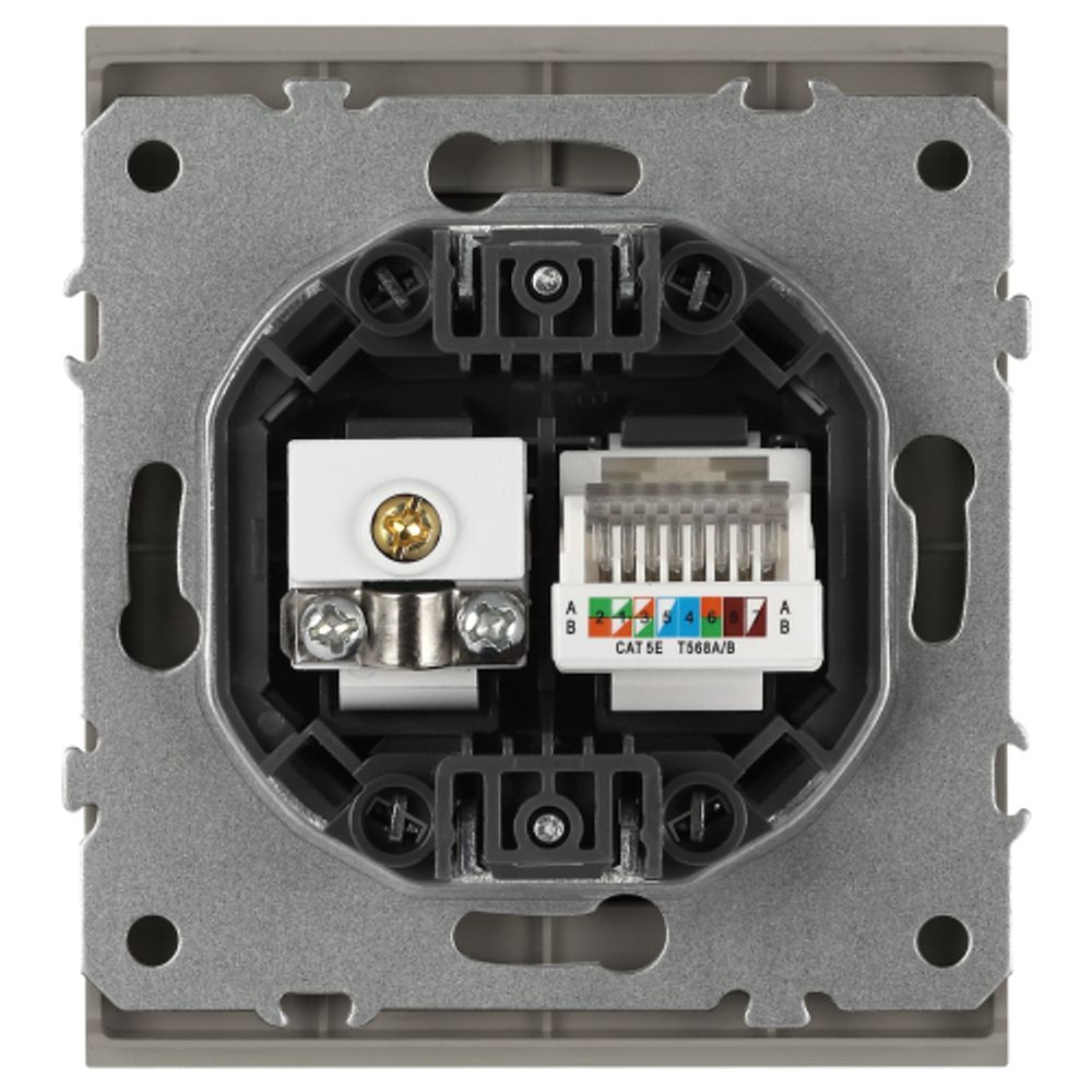 Розетка ЭРА Arktik 16-3110-07 комбинированная RJ45+TV титан | Эра Arktik
