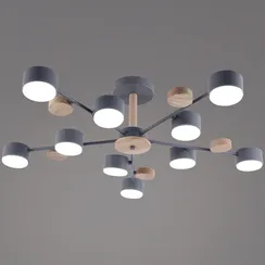 Потолочная люстра  03758-0.3-10 GREY+WOOD GX53 Reluce