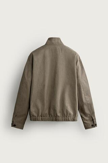ZARA КУРТКА REGULAR FIT С ЭФФЕКТОМ ПОТЕРТОСТИ, ХАКИ