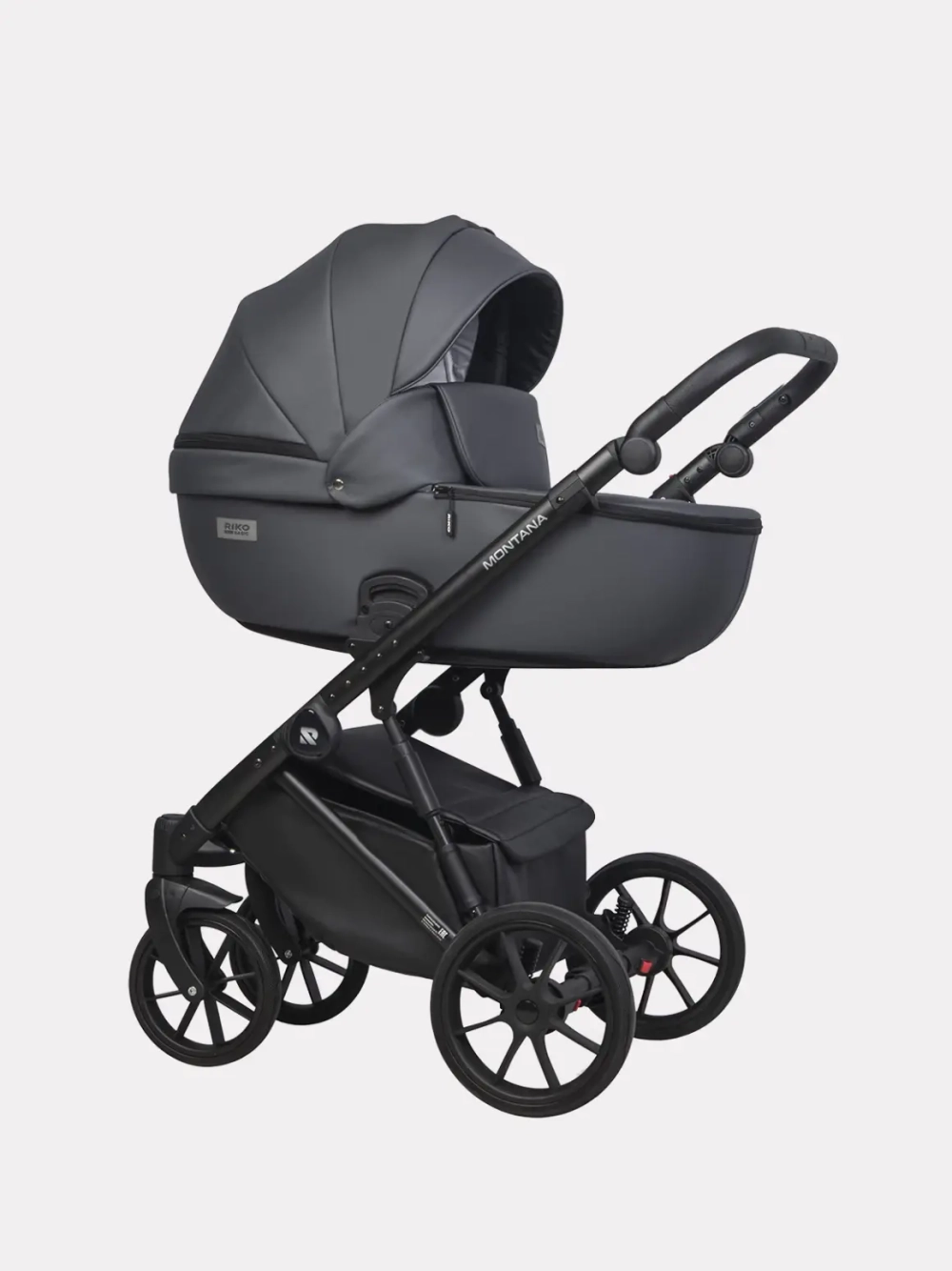 Коляска 2 в 1 Riko Basic Montana Ecco цвет 24 Graphite (графит)