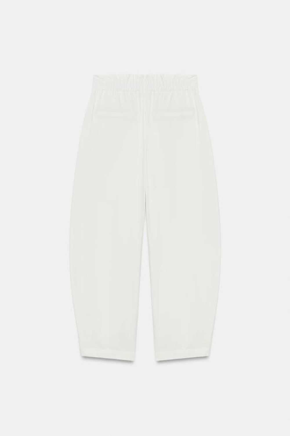 ZARA БРЮКИ PAPERBAG GLOBO, ЭКРЮ