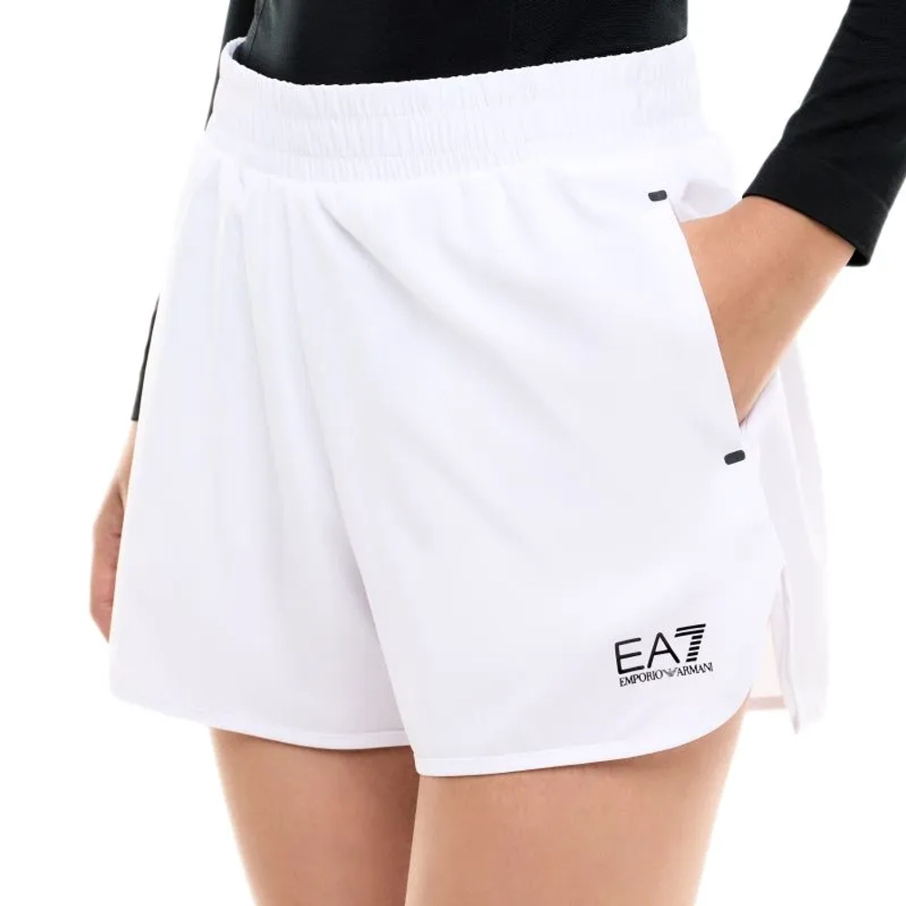 Женские теннисные шорты EA7 Woman Woven - brilliant white