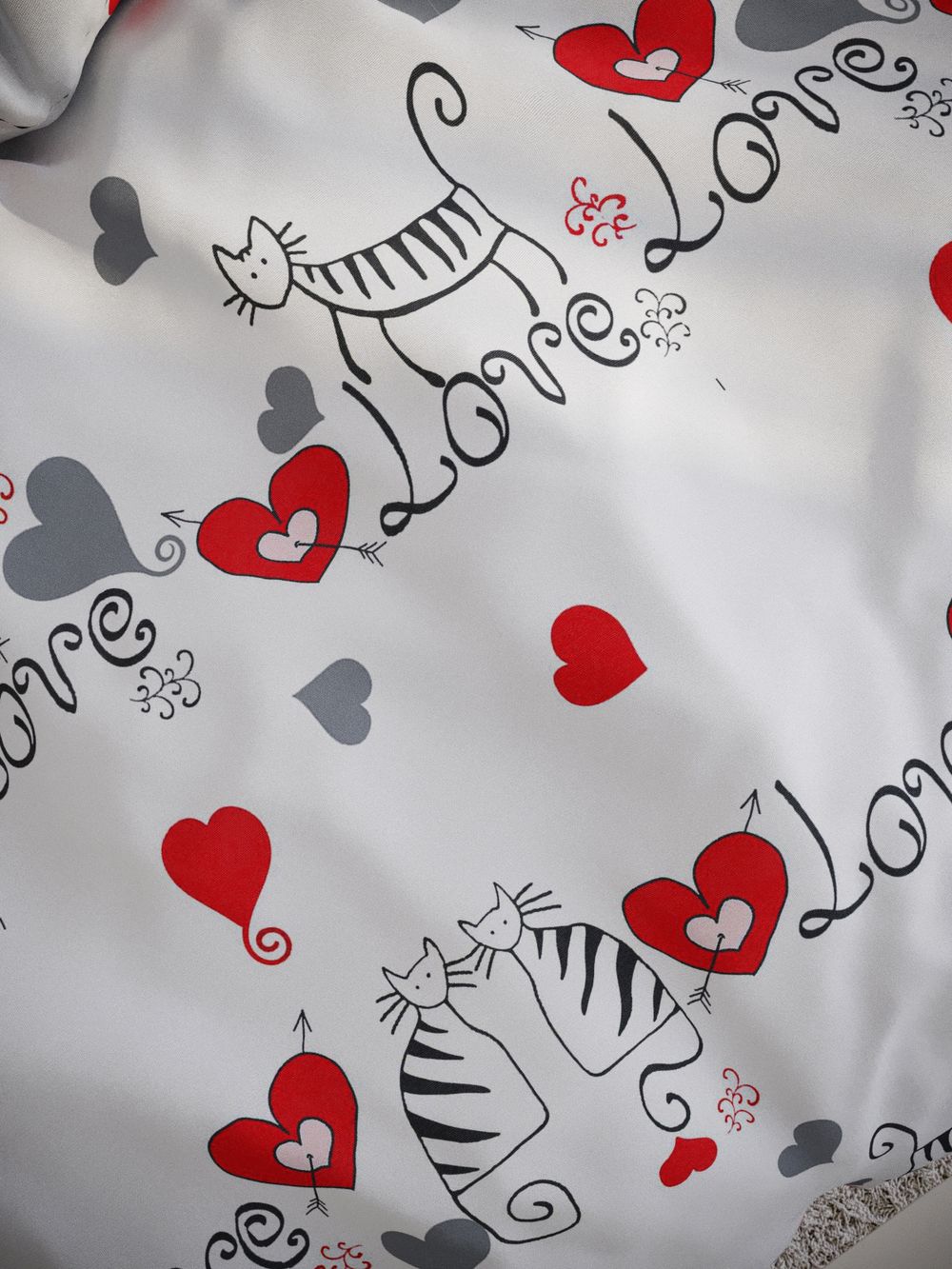 Пододеяльник поплин Сказка "Lovecats" евро на молнии 200x215 см