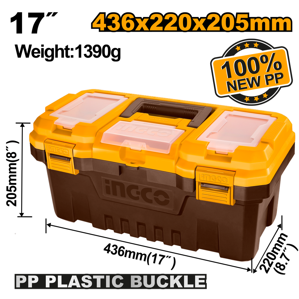Ящик для инструментов пластиковый INGCO PBX1701 436x220x205 мм Ящик для инструментов пластиковый INGCO PBX1701 436x220x205 мм