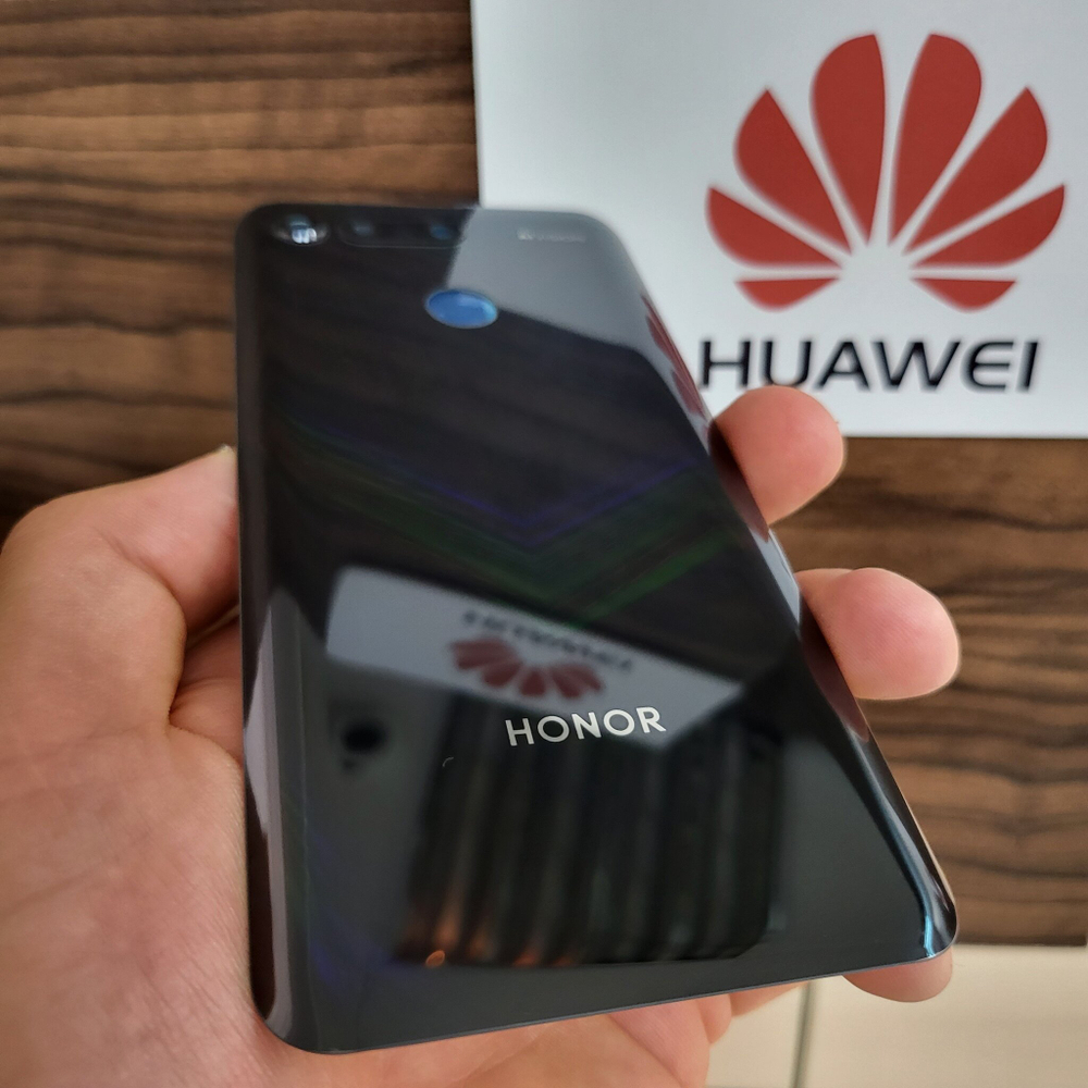 Крышка для Honor View 20 - задняя стеклянная панель "Хорошее качество" (чёрного цвета)