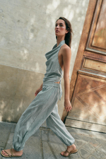 ЛЬНЯНОЙ КОМБИНЕЗОН В ПОЛОСКУ — ZARA