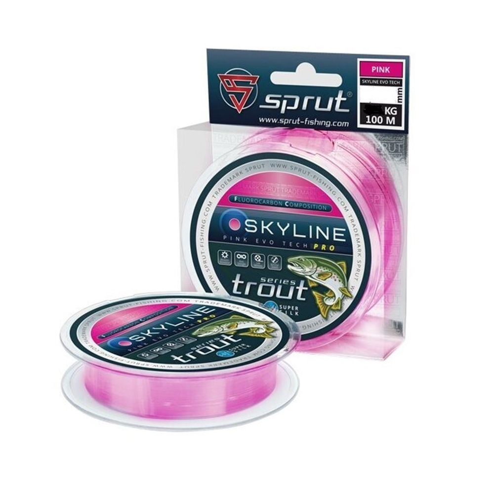 Леска для рыбалки Sprut SKYLINE EvoTech PRO Pink (0,455mm/100m), 1 штука