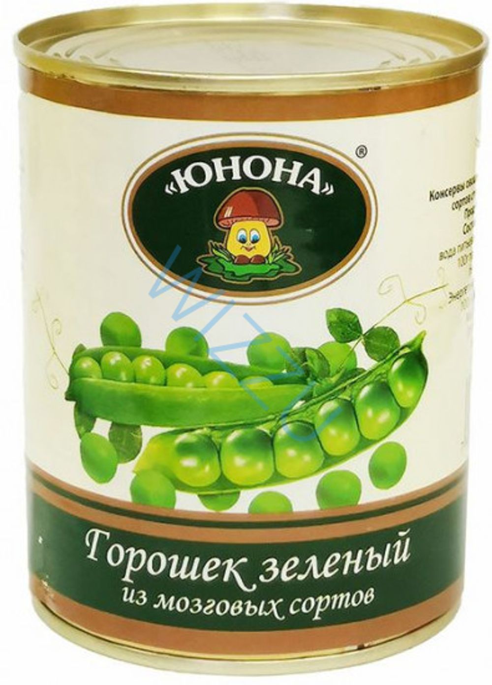 Горошек зеленый стерилизованный в/с 360 г ж/б  Юнона