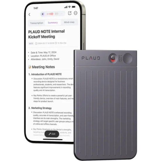 Диктофон Plaud Note с искусственным интеллектом ChatGPT, 64Gb, чёрный