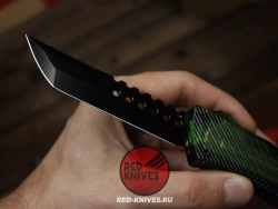 Нож Microtech Troodon H/E - рукоять зеленый Ultem, черный клинок RK-469