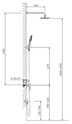 Душевой комплект Timo Selene SX-2069/00 SM1113, 2-х режимная, хром