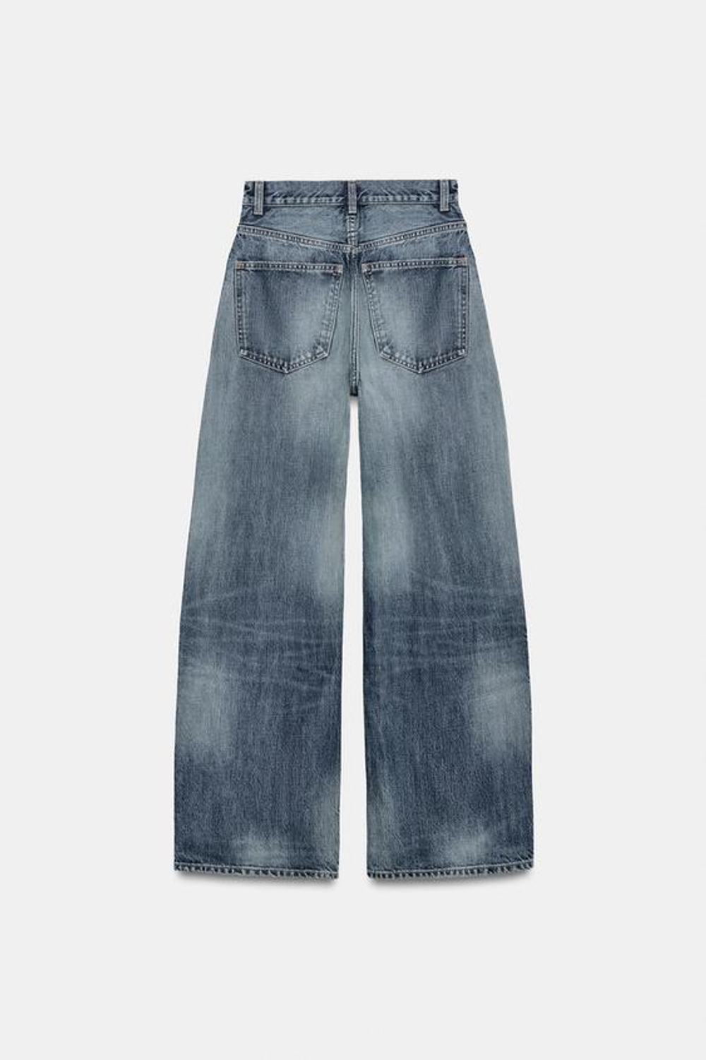 ZARA ДЖИНСЫ TRF EXTRA WIDE-LEG С ВЫСОКОЙ ПОСАДКОЙ, СИНИЙ