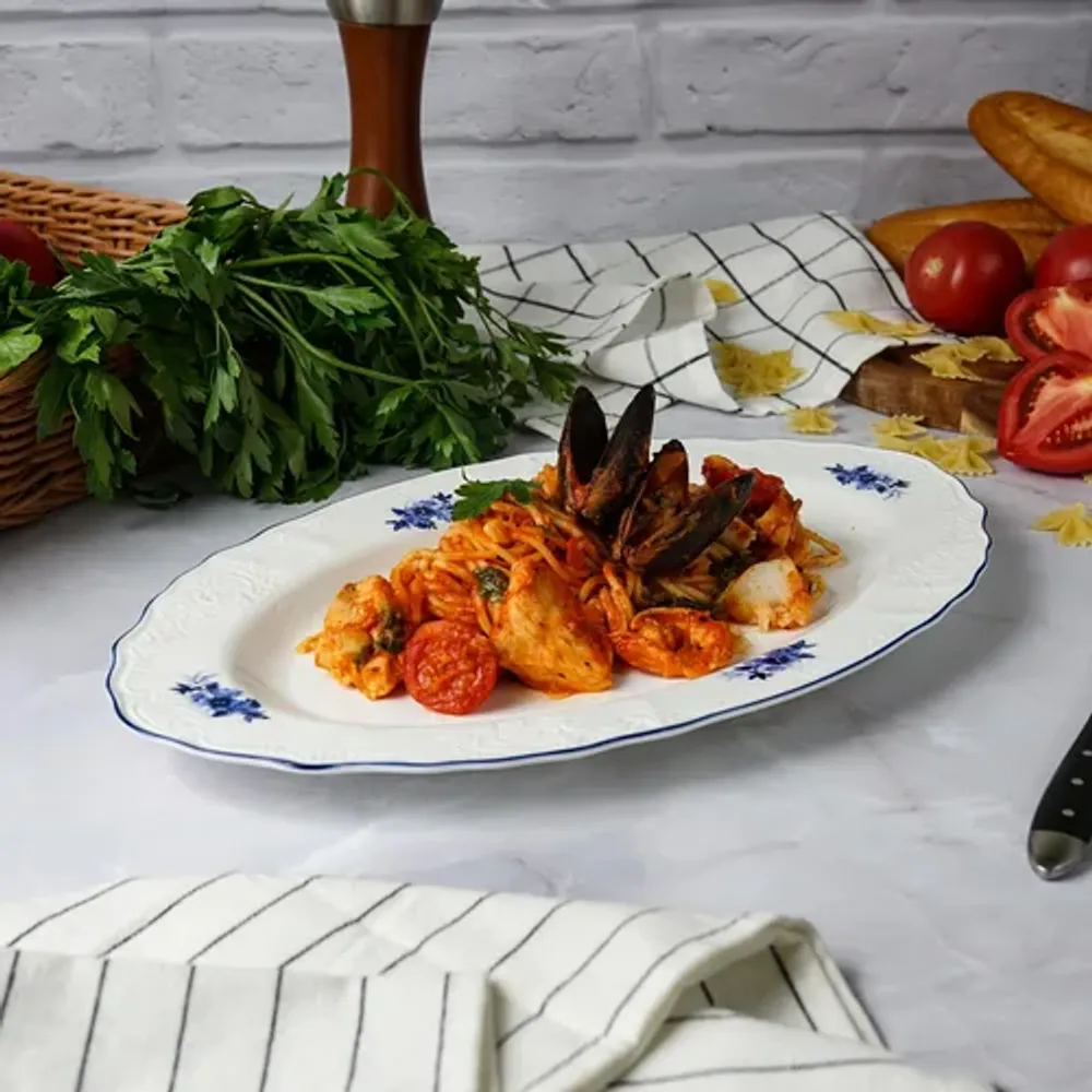 Блюдо овальное 35,2*22,4 см h2,5 см Blue Flower P.L. Proff Cuisine [1]