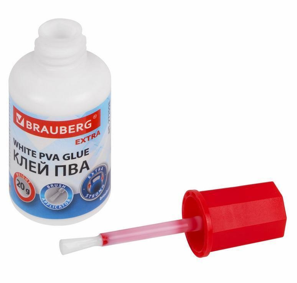 Клей ПВА 20г. усиленный с кисточкой (BRAUBERG)