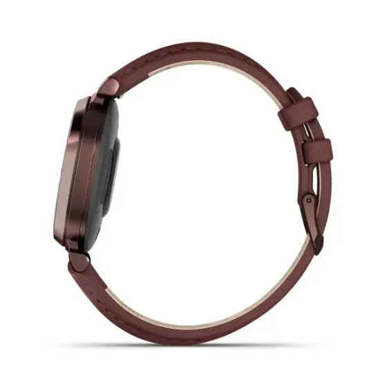 Умные часы Garmin Lily 2 Classic темно-бронзовые с шелковичным кожаным ремешком