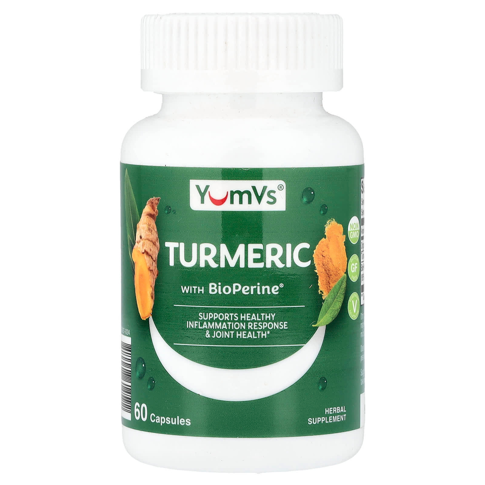 YumVs, куркума с BioPerine®, 60 капсул