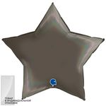 G Шар звезда 36'' / 91 см Голография Черная платина (БГ-150)