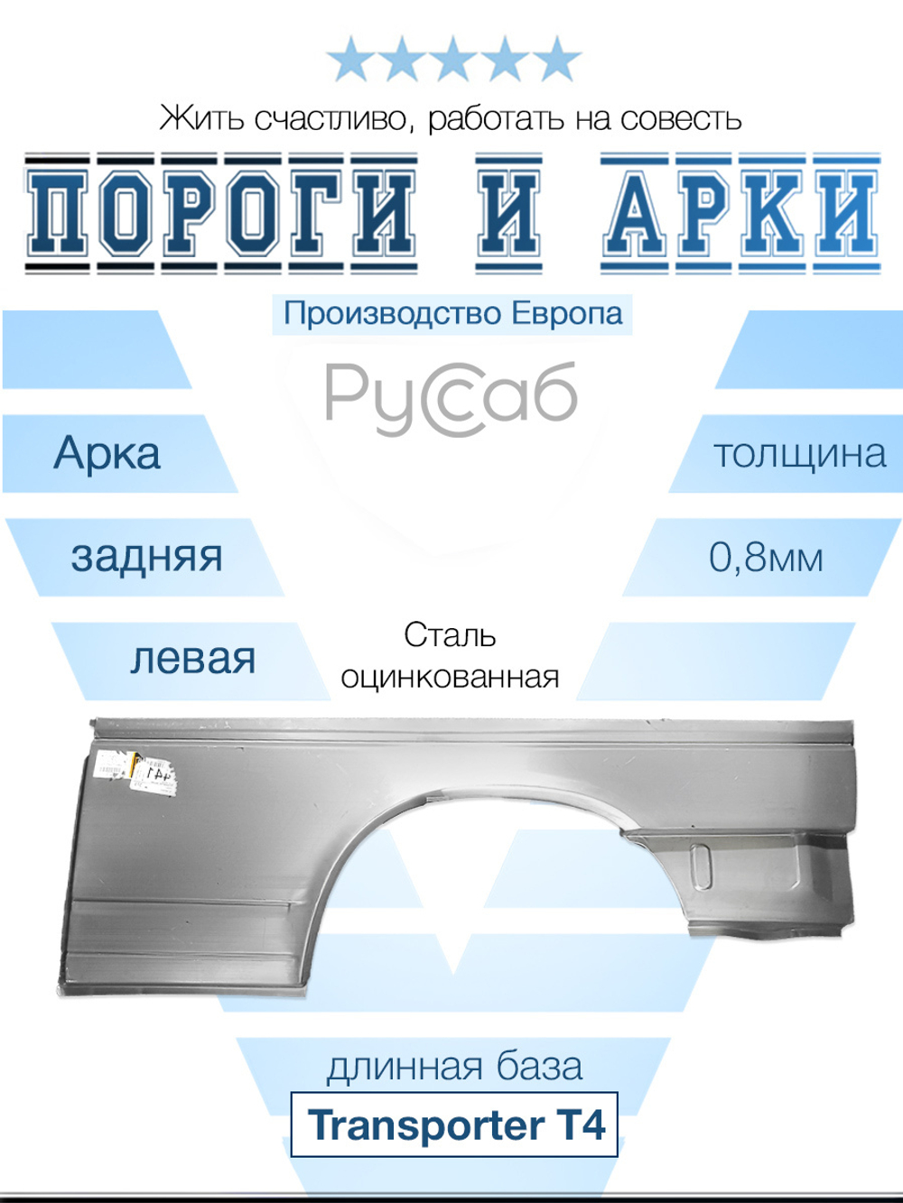 Арка левая Volkswagen Transporter T4 1990-2004 длинный (Potrykus)