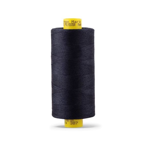 Нитка Gutermann Mara 120 (1000 метров), 1 кат., универсальная | 387 чернильно-черный