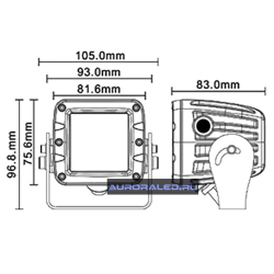 Фара Aurora 2" водительского желтого света ALO-T-W1-2-D1J