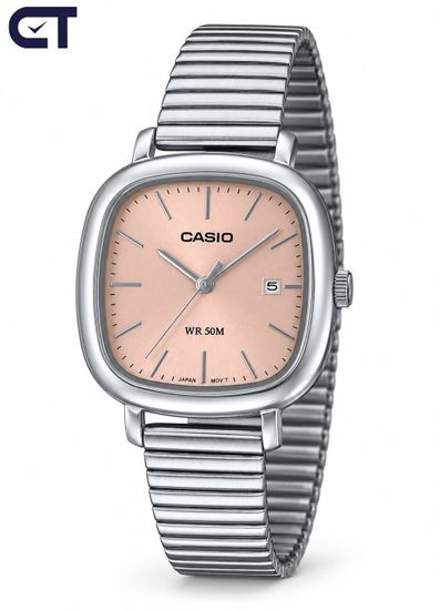 CASIO LTP-B166D-4A CASIO Collection женские наручные часы — розовый циферблат, прямоугольный корпус и водостойкость 50 м
