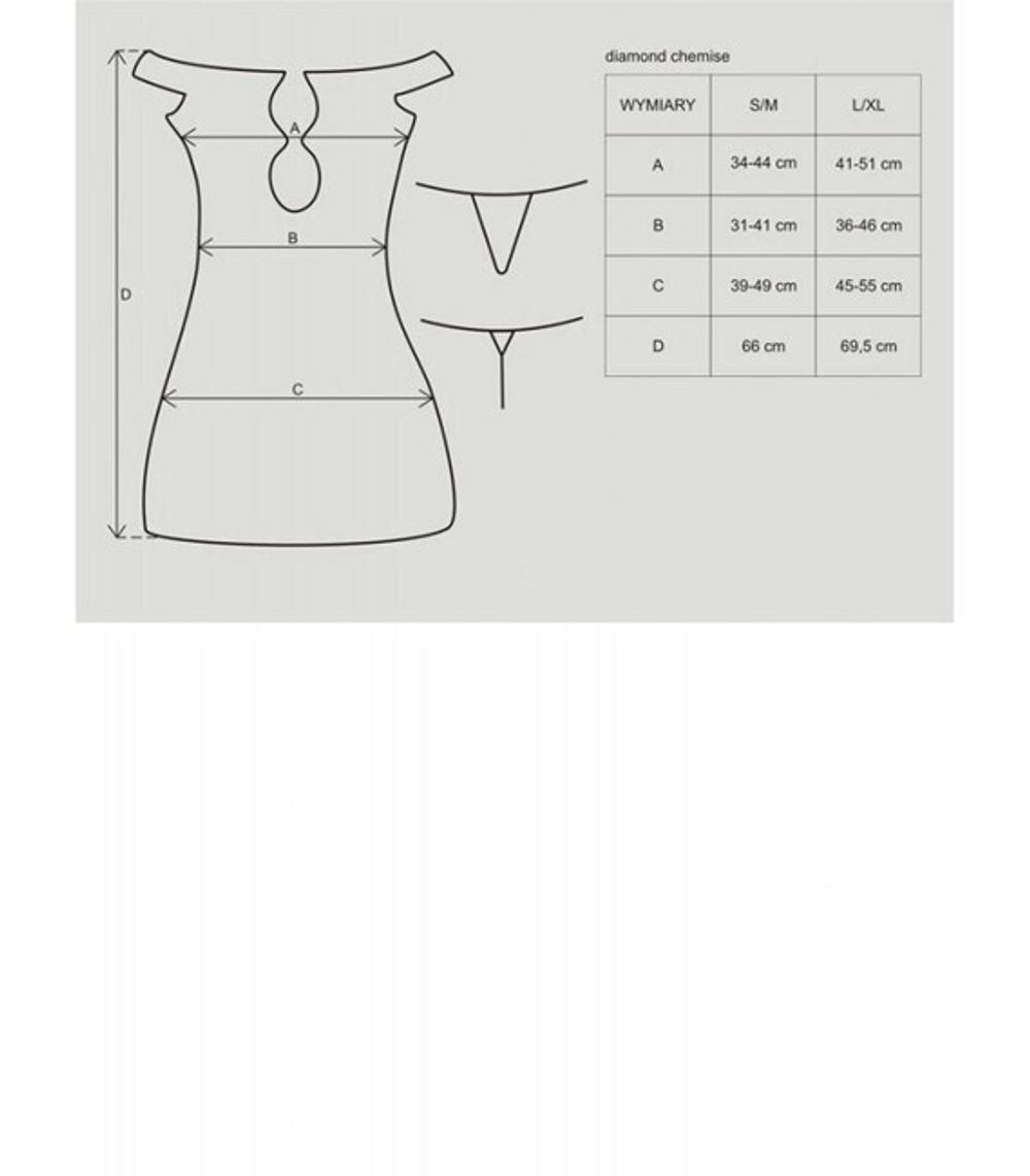 Белое платье с открытыми плечами и вырезом на груди с украшением Diamond Chemise (46-48) (Цвет: белый)