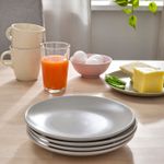 Набор тарелок IKEA FARGKLAR (ФЭРГКЛАР), Матовый светло-серый, 20 см, 4 шт