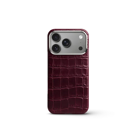 Чехол для iPhone 18 - Натуральная кожа аллигатора - Burgundy