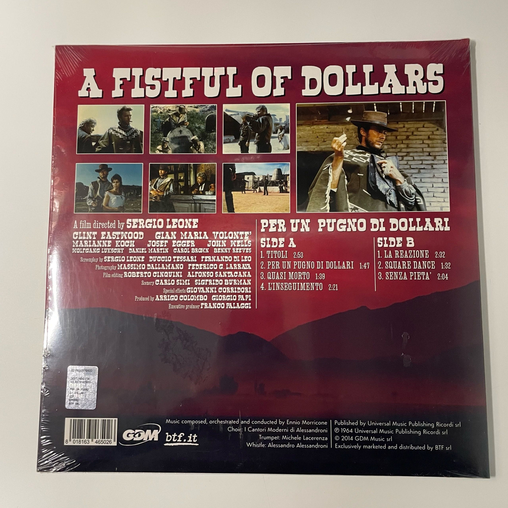 Виниловая пластинка LP Ennio Morricone, За Пригоршню Долларов, A Fistful Of Dollars (Европейский Союз)