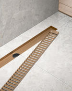 Душевой лоток Drain System 900 DS230109/19 Розовое золото, с вставкой «Lines»